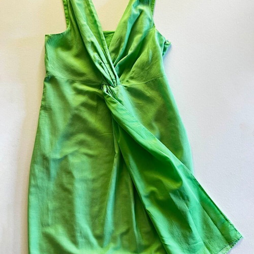 French wrap dress green, like new, cotton, size S/M