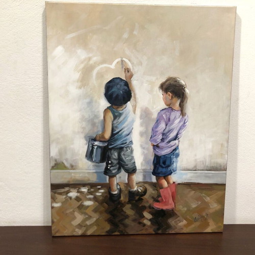 Authentic painting by Doumis like new, 55x70cm
