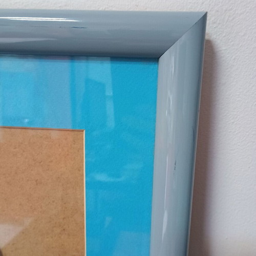 Wall frame used, horizontal and vertical, blue lacquer 45.5x54.5 cm