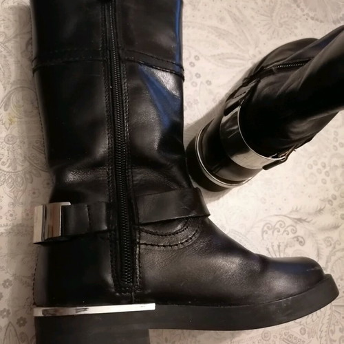 Zara girls' boots used, black leather, size 28