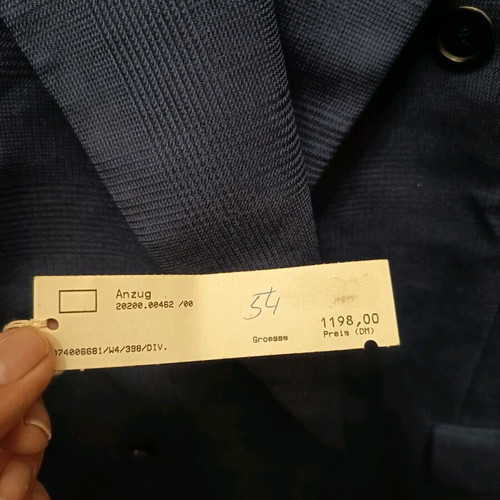 Vintage Men's Suit Germany Anzug New, Blue, Size 54