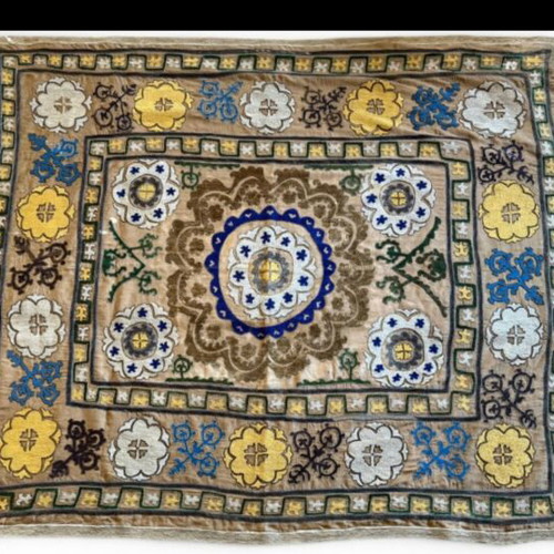Embroidered silk fabric section from emperor or king's costume, used