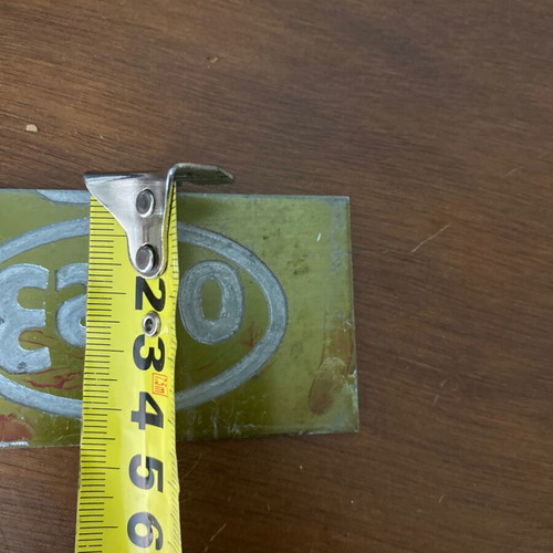 ESSO metal printing plate used, embossed