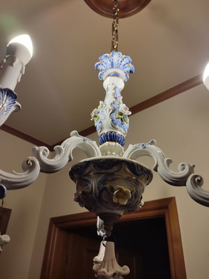 Capodimonte style ceiling light vintage used