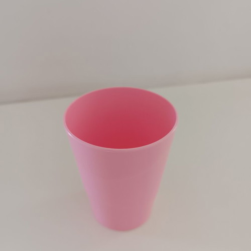 Pink set with cup and bowl new, plastic