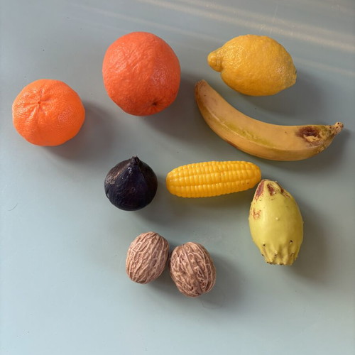 Plastic decorative food set used, 9 pieces