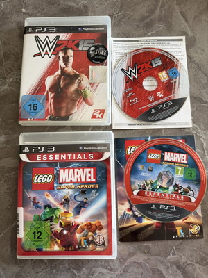 WWE 2K15 and Lego Marvel Super Heroes for PlayStation 3 PS3 like new