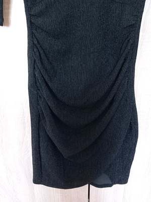 Дамска официална рокля нова, черна със сребърна нишка, размер 36