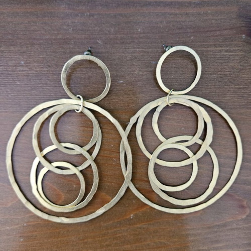 Hammered earrings gold color like new
