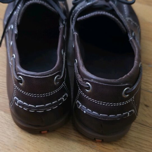 Leather Loafers unisex boat shoes size 41 like new, brown