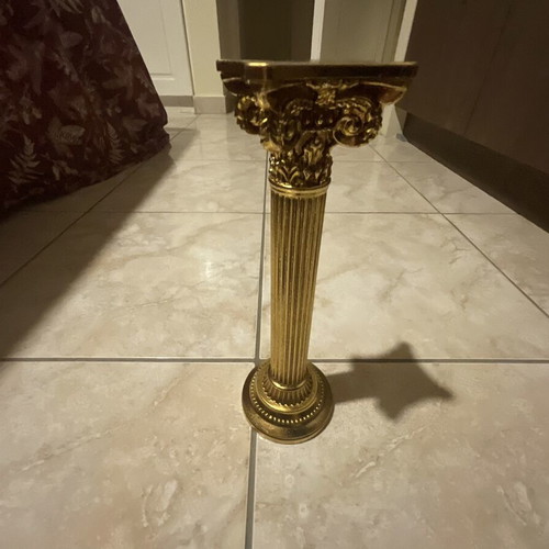Gold metal decorative column 24 cm
