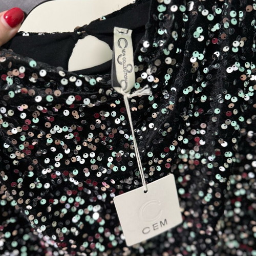 Black mini dress with sequins new