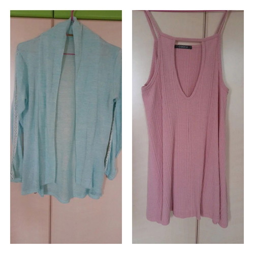 Coocu jacket and sleeveless top set like new, spring colors