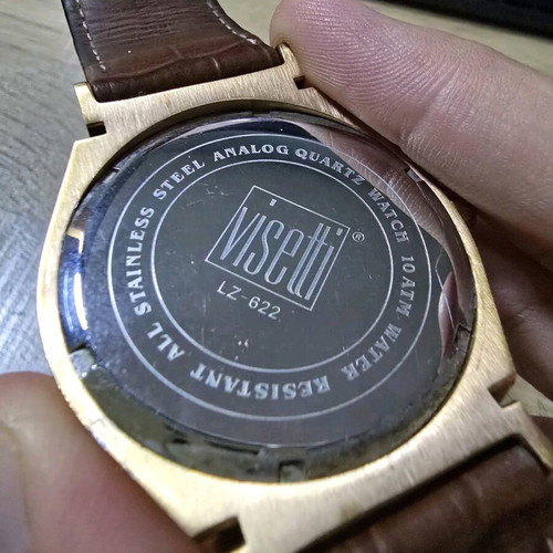 Visetti brown watch used, functional with leather strap