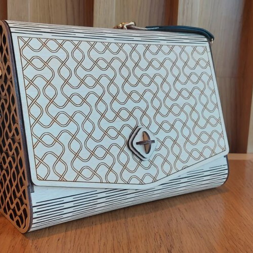 Wooden crossbody bag new with strap and customizable engraving