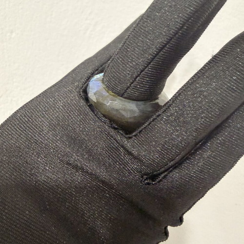 Labradorite ring with blue fire, handmade