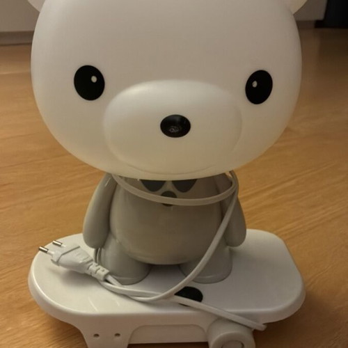 Bear table lamp for children used, white and gray