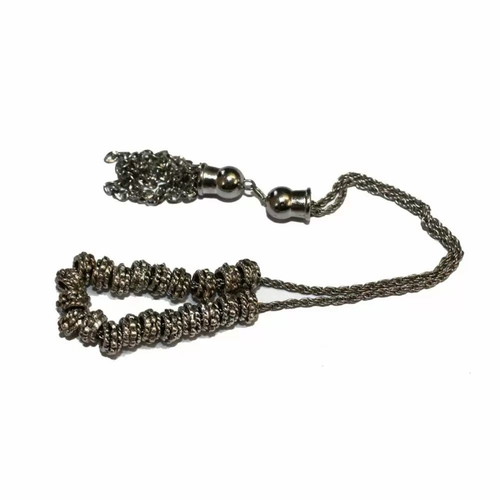 Metal worry beads new with chain and decorative design