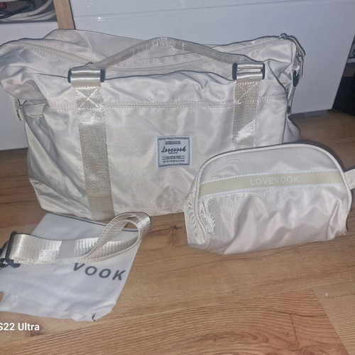 Women's travel bag new with pouch, beige