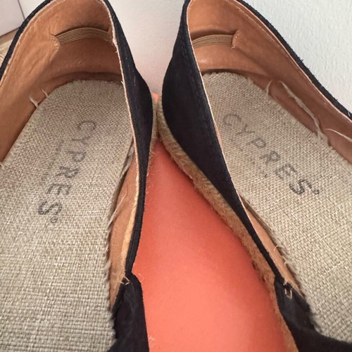 Suede espadrilles like new, size 38, black-blue