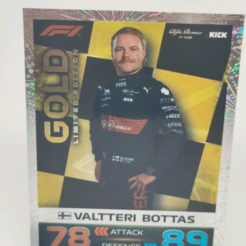 Valtteri Bottas Gold Limited Edition collectible card like new