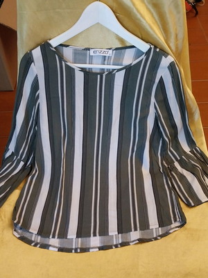 Enzzo women's striped blouse NS like new, black and beige