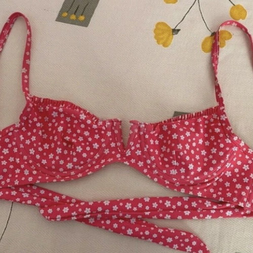 Brazilian bikini set like new, white and pink, size S