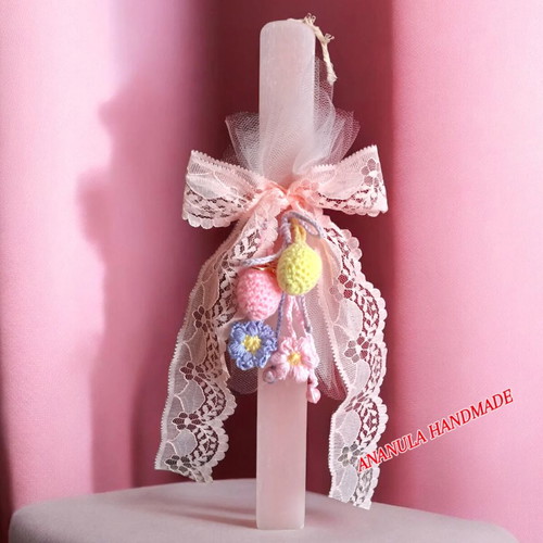 Easter Set Candle and Handmade Bunny New