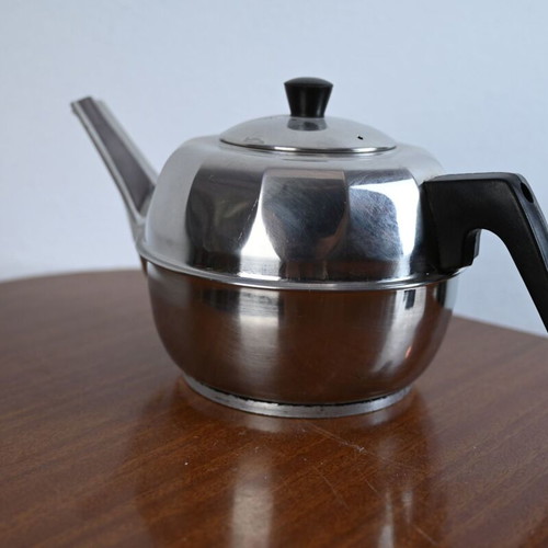 Vintage metal teapot used, stainless steel 17 cm
