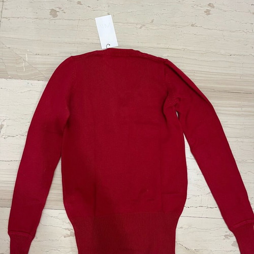 Knitted blouse with V-neck Zara new, red, size M