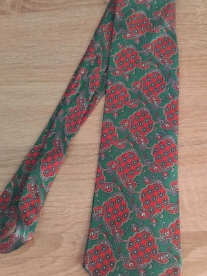Silk tie like new, red and green