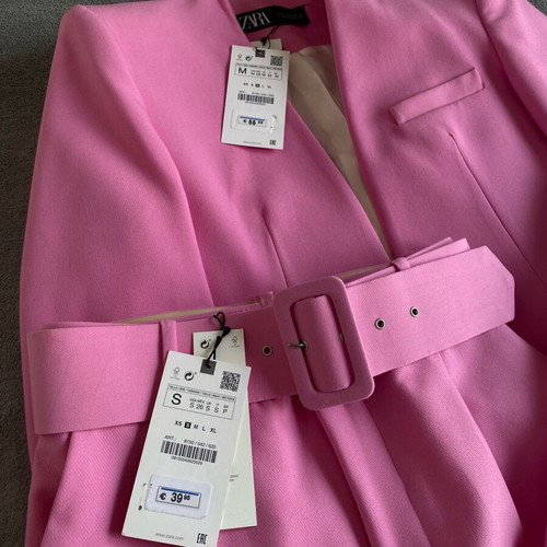 Zara suit set new pink jacket and trousers