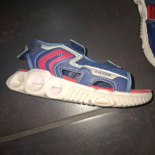 Geox kids sandals with lights, used, size 30, blue and red