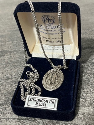 Ασημένιο μενταγιόν Αγίου Ιωάννη του Βαπτιστή 925 καινούργιο