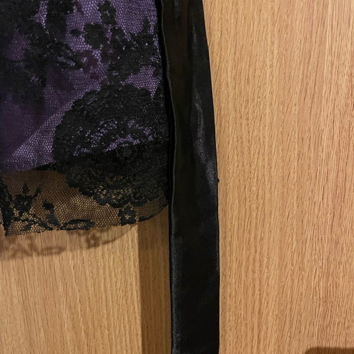 Women's blouse used, size Small, black and purple