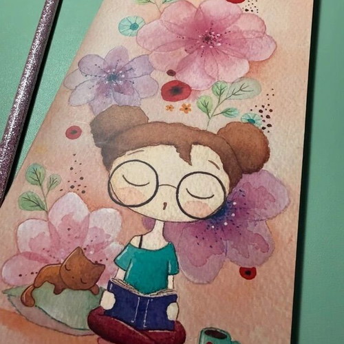 Booklover's set with notebook, glitter pencil and memo post-it