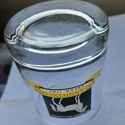 White Horse 250 Years Anniversary Glass 1991 Like New