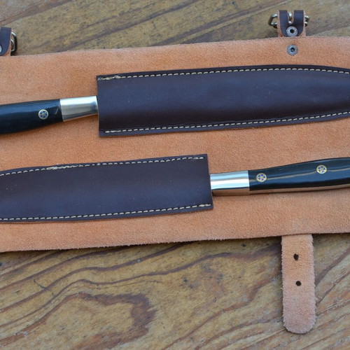 Damascus Hand Forged Knife and Fork BBQ Hunting Set from The Eagle Collection 5772