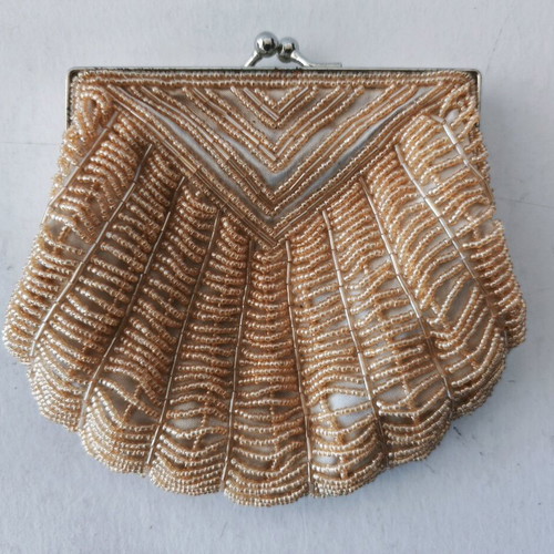 Vintage Bijoux Terner bag with gold beads like new