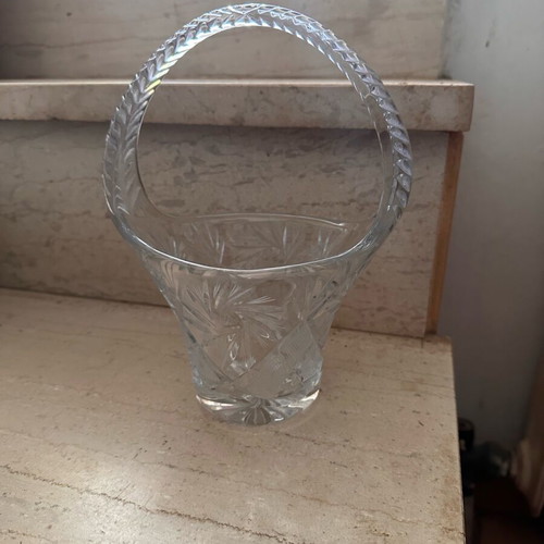 Bohemian crystal carved like new, vintage decorative piece from Bohemia