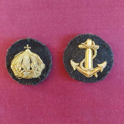 Vintage Greek Navy Uniform Fabric Badges used, 1930-1970
