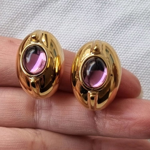 Vintage earrings used with purple stone