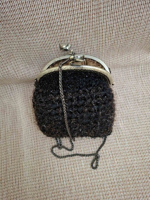 Handmade black knitted bag new