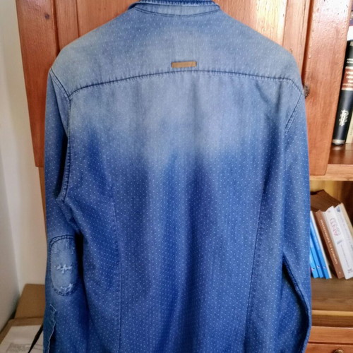 Edward men's denim shirt used, size M-L, blue
