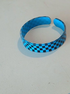 Checkered bracelet, blue and black