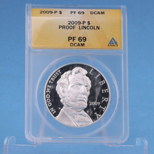 USA One Dollar 2009 P Lincoln silver 900 ANACS PF 68 DCAM new