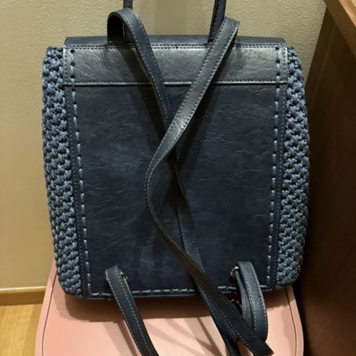 Handmade blue backpack bag