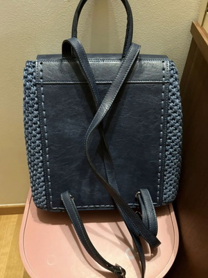 Handmade blue backpack bag