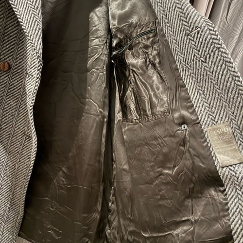 Wool herringbone coat loose fit like new, gray and brown