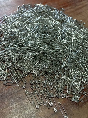 Safety pins 20mm small silver new, pack of 200